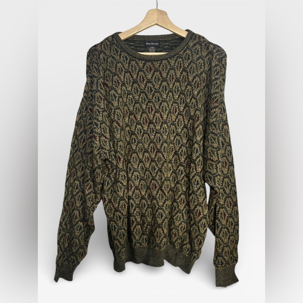 Marc‎ Edwards Vintage Geometric Pullover Knit Grandpa Sweater Large